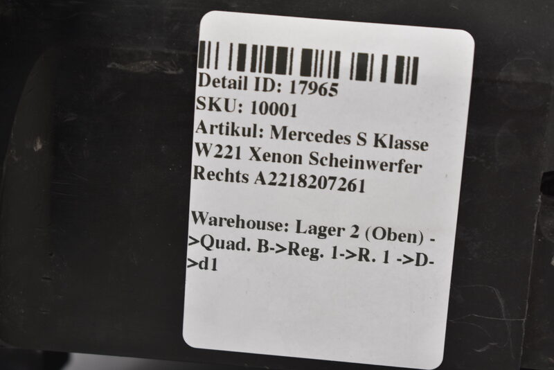 Mercedes S Klasse W221 Xenon Scheinwerfer Rechts A2218207261 Bild 7