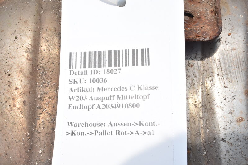 Mercedes C Klasse W203  Auspuff Mitteltopf Endtopf A2034910800 Bild 6