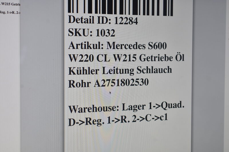 Mercedes S600 W220 CL W215 Getriebe Öl Kühler Leitung Schlauch Rohr A2751802530 Bild 7
