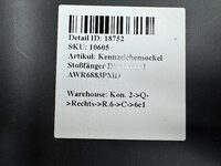 Kennzeichensockel Stoßfänger Discovery I AWR6883PMD Bild 5