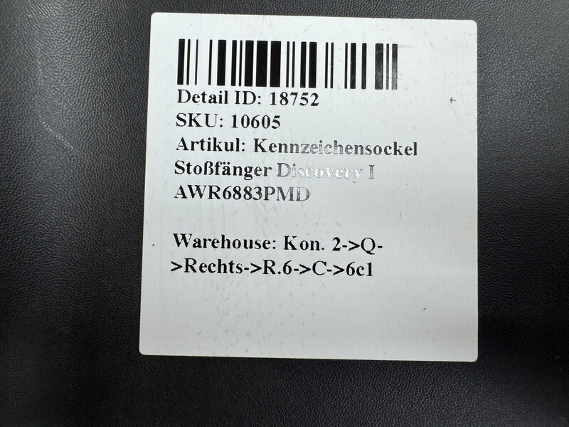Kennzeichensockel Stoßfänger Discovery I AWR6883PMD Bild 5