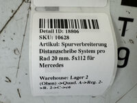Spurverbreiterung Distanzscheibe System pro Rad 20 mm. 5x112 für Mercedes Bild 4