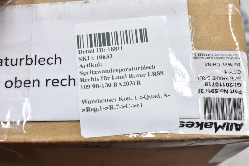 Spritzwandreparaturblech Rechts für Land Rover LR88 109 90-130 BA2031R Bild 4