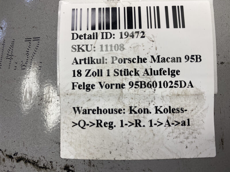 Porsche Macan 95B 18 Zoll 1 Stück Alufelge Felge Vorne 95B601025DA Bild 6