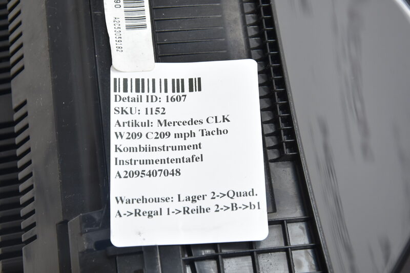 Mercedes CLK W209 C209 mph Tacho Kombiinstrument Instrumententafel A2095407048 Bild 4