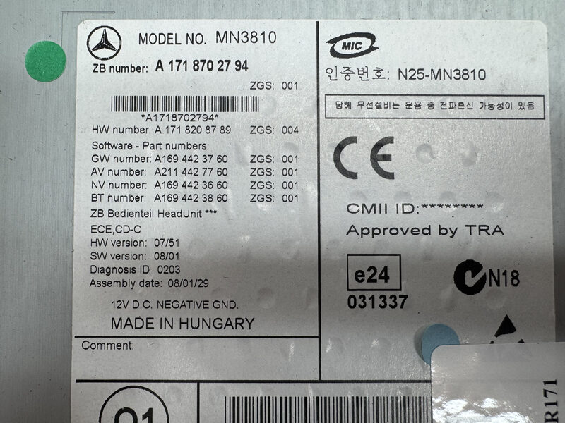 Mercedes SLK R171  Autoradio CD Player A1718702794 Bild 5