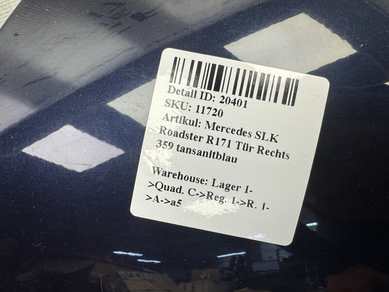 Mercedes SLK Roadster R171  Tür Rechts 359 tansanitblau Bild 5