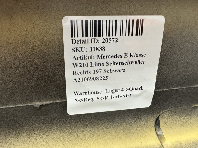 Mercedes E Klasse W210 Limo Seitenschweller Rechts 197 Schwarz A2106908225 Bild 10