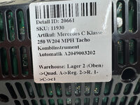 Mercedes C Klasse 250 W204 MPH Tacho Kombiinstrument Automatik A2049003202 Bild 5