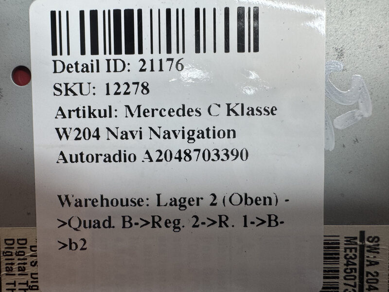 Mercedes C Klasse W204 Navi Navigation Autoradio A2048703390 Bild 4