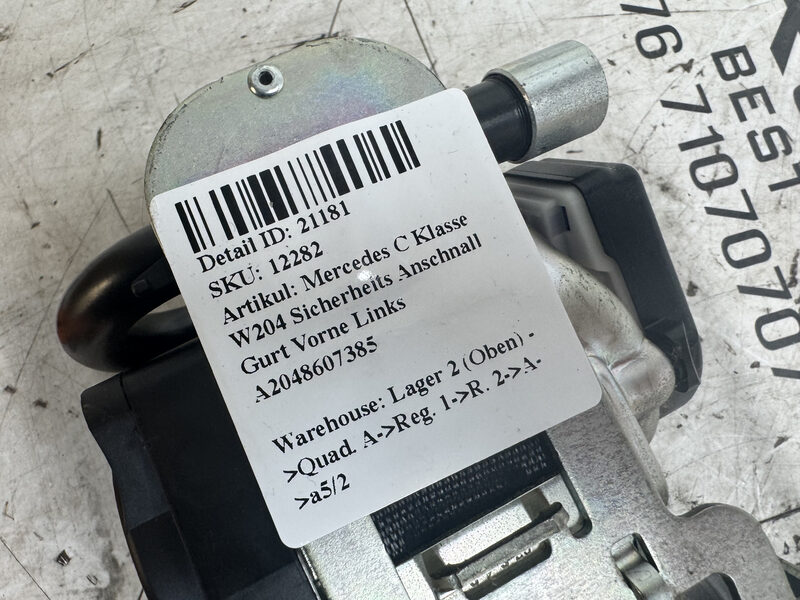 Mercedes C Klasse W204 Sicherheits Anschnall Gurt Vorne Links A2048607385 Bild 4