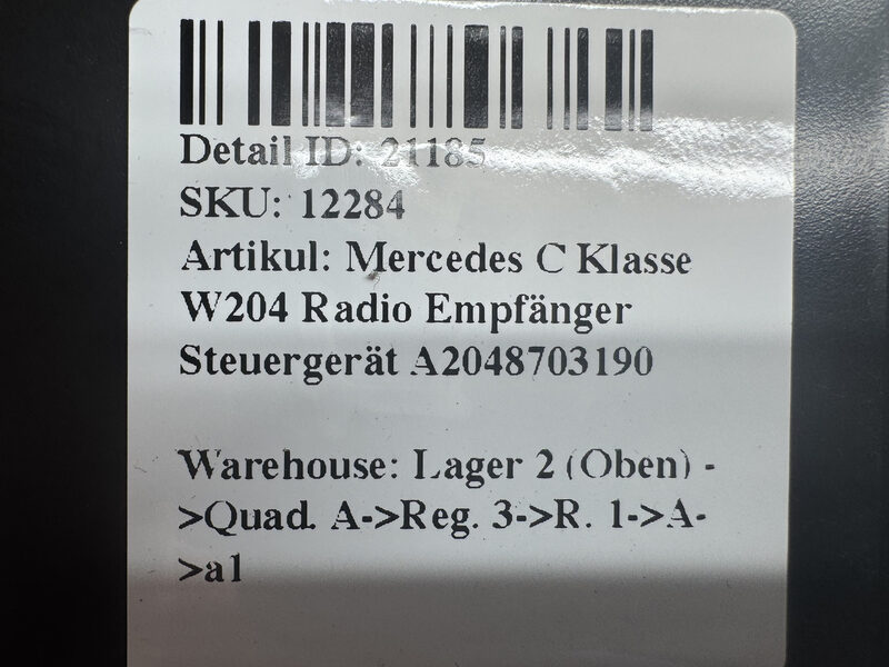 Mercedes C Klasse W204  Radio Empfänger Steuergerät A2048703190 Bild 5