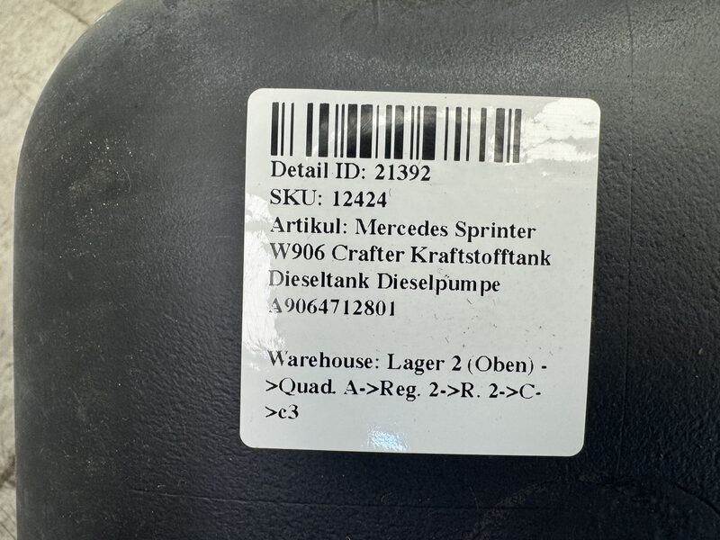 Mercedes Sprinter W906 Crafter Kraftstofftank Dieseltank Dieselpumpe A9064712801 Bild 6