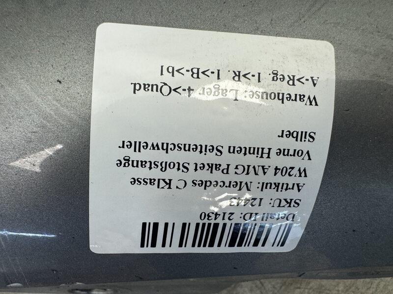 Mercedes C Klasse W204 AMG Paket Stoßstange Vorne Hinten Seitenschweller Silber Bild 10