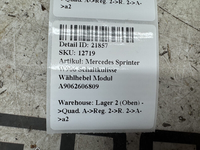 Mercedes Sprinter W906 Schaltkulisse Wählhebel Modul A9062606809 Bild 6