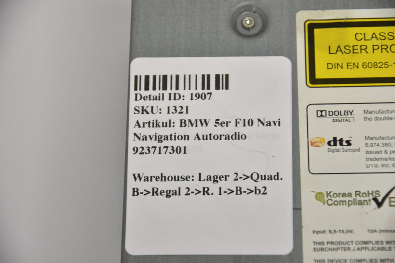 BMW 5er F10  Navi Navigation Autoradio 923717301 Bild 6