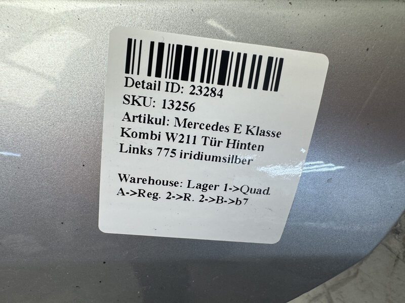 Mercedes E Klasse Kombi W211 Tür Hinten Links 775 iridiumsilber Bild 5
