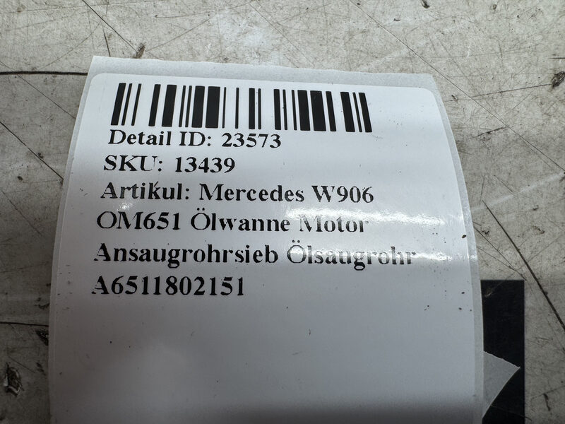 Mercedes W906 NN 651 Ölwanne Motor Ansaugrohrsieb Ölsaugrohr A6511802151 Bild 5