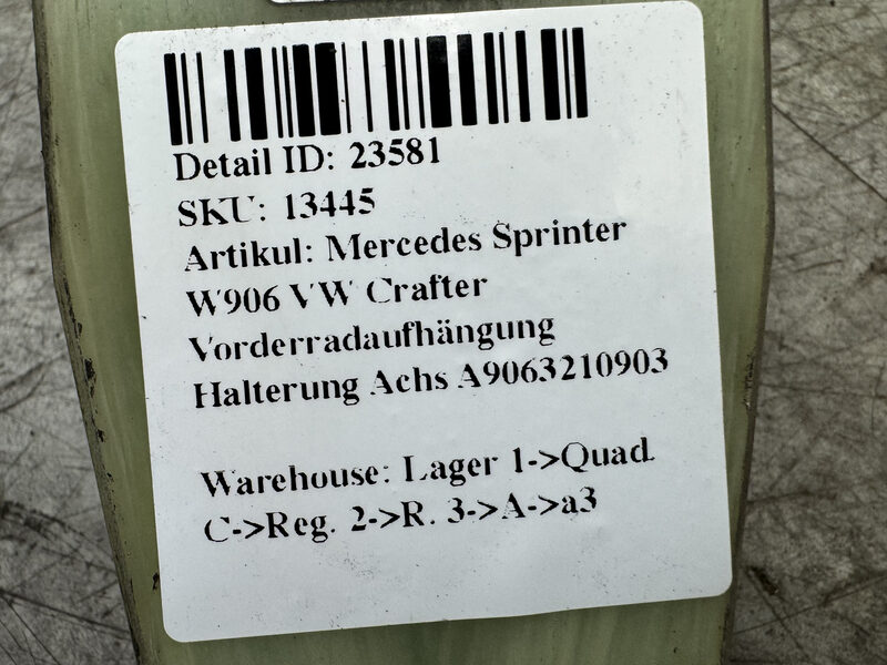 Mercedes Sprinter W906 VW Crafter Vorderradaufhängung Halterung Achs A9063210903 Bild 5