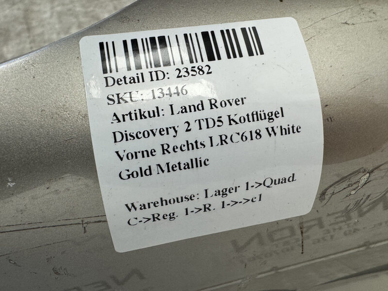 Land Rover Discovery 2 TD5 Kotflügel Vorne Rechts LRC618 White Gold Metallic Bild 10