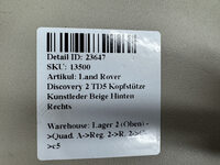 Land Rover Discovery 2 Kopfstütze Kunstleder Beige Hinten Rechts HLH000020LUM Bild 3