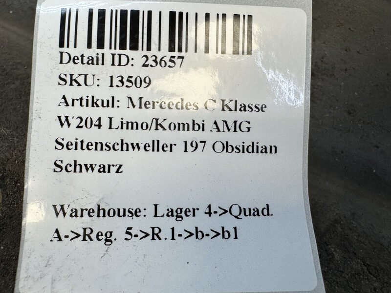 Mercedes C Klasse W204 Limo/Kombi AMG Seitenschweller 197 Obsidian Schwarz Bild 8