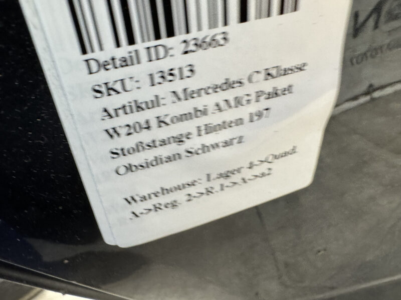 Mercedes C Klasse W204 Kombi AMG Paket Stoßstange Hinten 197 Obsidian Schwarz Bild 8