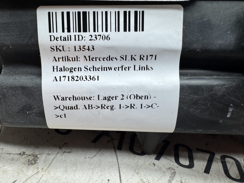 Mercedes SLK R171 Halogen Scheinwerfer Links A1718203361 Bild 6