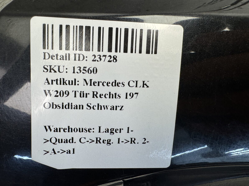 Mercedes CLK W209 Tür Rechts 197 Obsidian Schwarz Bild 5