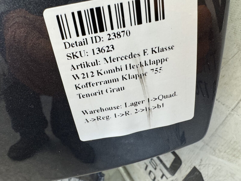 Mercedes E Klasse W212 Kombi Heckklappe Kofferraum Klappe 755 Tenorit Grau Bild 5