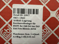 Lagerung Kardanwellenlager für BMW 5er E60 E61 6er E63 E64 Febi Bilstein 26316 Bild 5