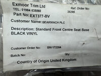 Land Rover Innere Sitzbasis - Standard Schwarz EXT377-BV Bild 5