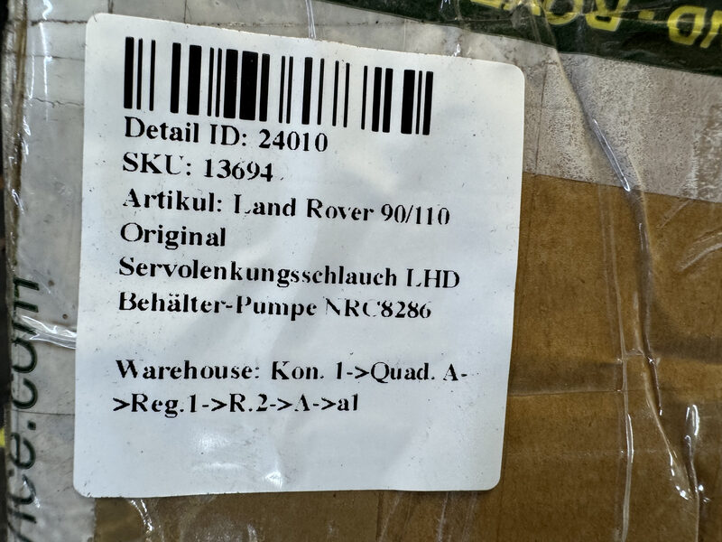 Land Rover 90/110 Original Servolenkungsschlauch LHD Behälter-Pumpe NRC8286 Bild 5