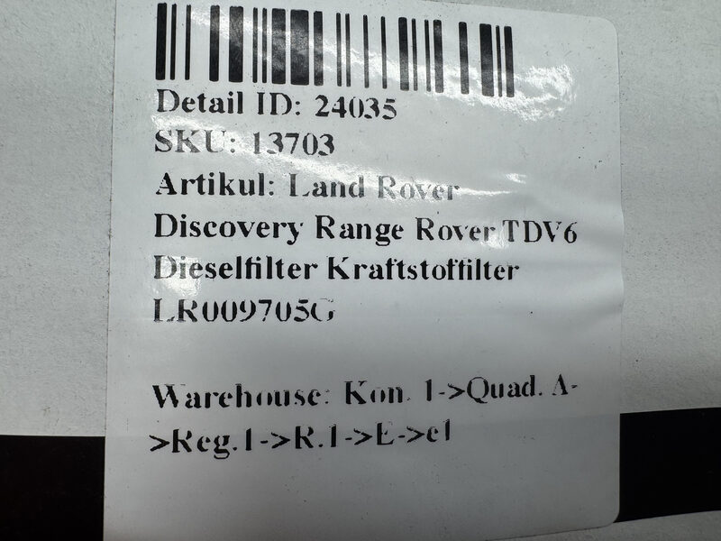 Land Rover Discovery Range Rover TDV6 Dieselfilter Kraftstoffilter LR009705G Bild 5