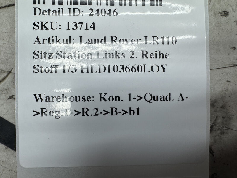 Land Rover LR110 Sitz Station Links 2. Reihe Stoff 1/3 HLD103660LOY Bild 6