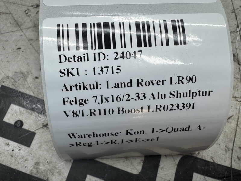 Land Rover LR90 Felge 7Jx16/2-33 Alu Shulptur V8/LR110 Boost LR023391 Bild 5