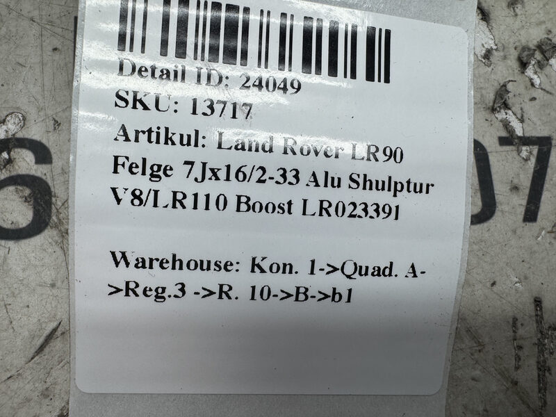 Land Rover LR90 Felge 7Jx16/2-33 Alu Shulptur V8/LR110 Boost LR023391 Bild 6