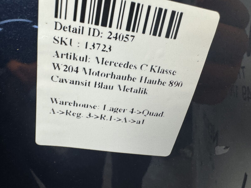 Mercedes C Klasse W204 ab 2011 Motorhaube Haube 890 Cavansit Blau Bild 5