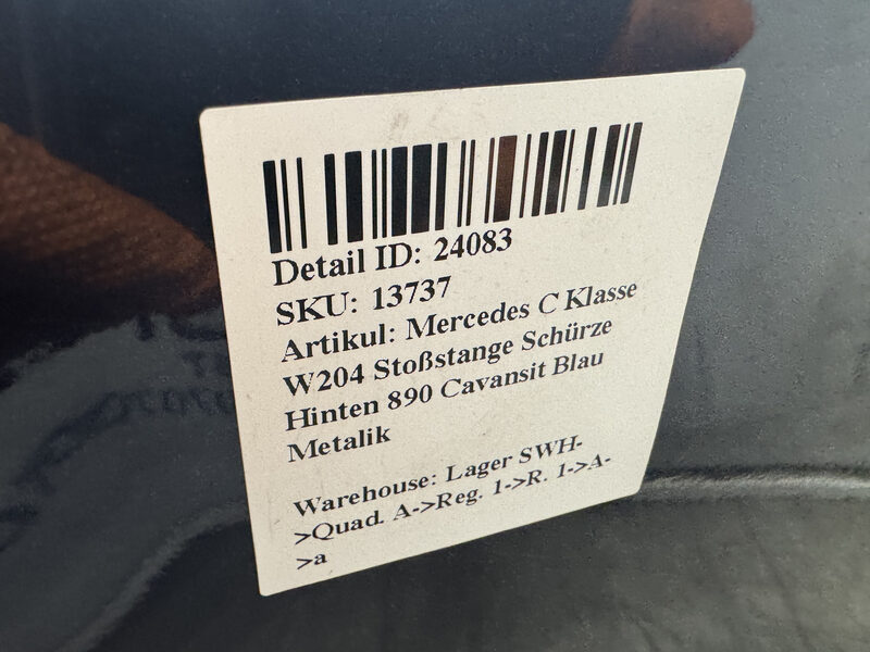 Mercedes C Klasse W204 Stoßstange Schürze Hinten 890 Cavansit Blau Metalik Bild 7