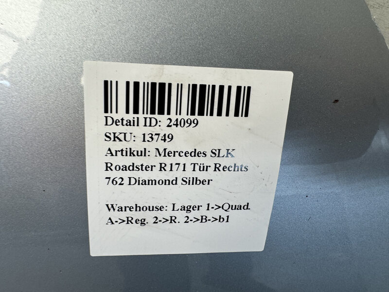 Mercedes SLK R171 Tür Rechts 762 Diamond Silber Bild 5