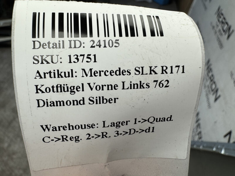 Mercedes SLK R171  Kotflügel Vorne Links 762 Diamond Silber Bild 7