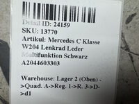 Mercedes C Klasse W204  Lenkrad Leder Multifunktion  Schwarz A2044603303 Bild 7