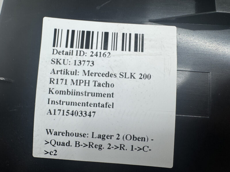 Mercedes SLK 200 R171 MPH Tacho Kombiinstrument Instrumententafel A1715403347 Bild 5