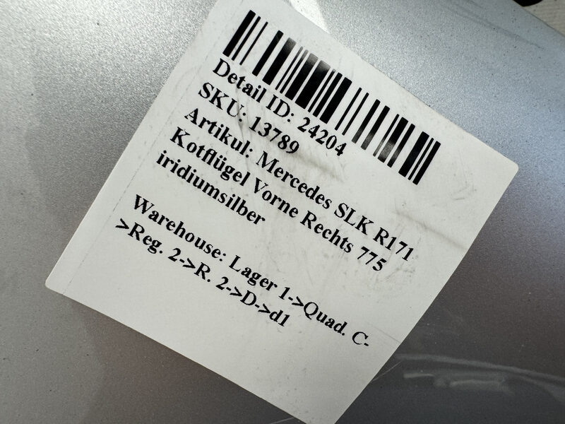 Mercedes SLK R171  Kotflügel Vorne Rechts 775 iridiumsilber Bild 7