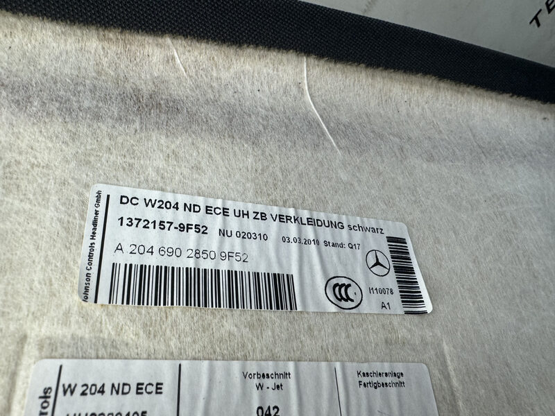 Mercedes C Klasse W204 Limo Dachhimmel Himmel Schwarz Set A2046902850 Bild 8
