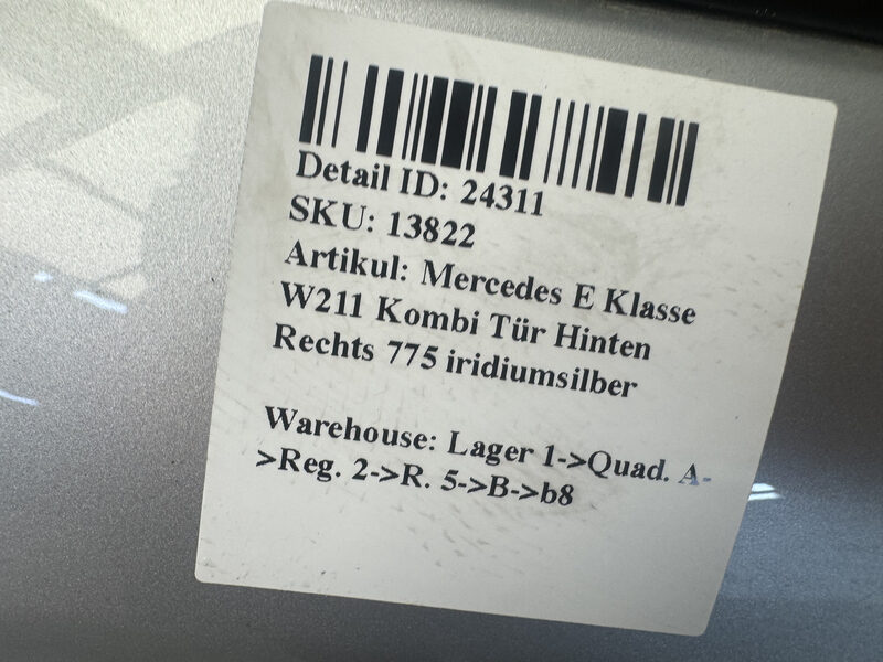 Mercedes E Klasse W211 Kombi Tür Hinten Rechts 775 iridiumsilber Bild 6