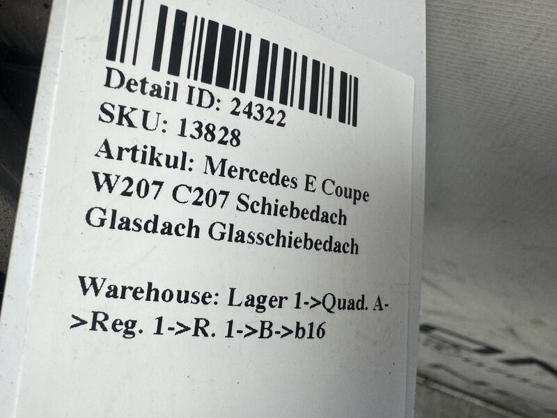 Mercedes E Coupe W207 C207 Panorama Schiebedach Glasdach Antrieb Mechanism Bild 5