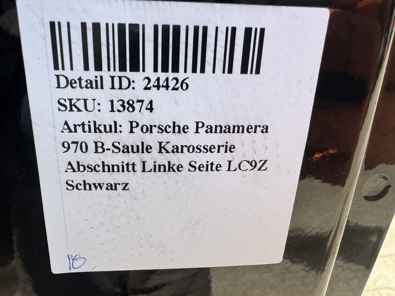 Porsche Panamera 970 B-Saule Karosserie Abschnitt Linke Seite LC9Z Schwarz Bild 6