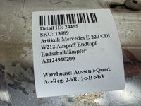 Mercedes E 220 CDI W212  Auspuff Endtopf Endschalldämpfer A2124910200 Bild 8