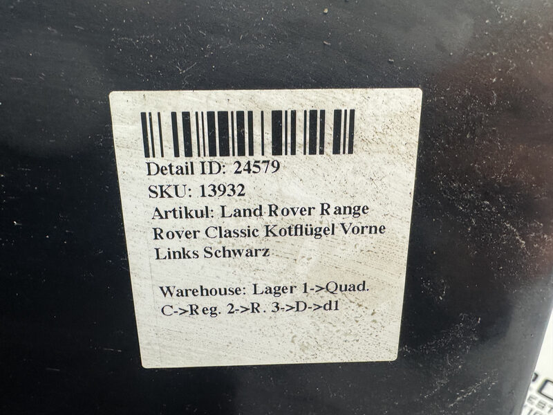 Land Rover Range Rover Classic Kotflügel Vorne Links Schwarz Bild 8